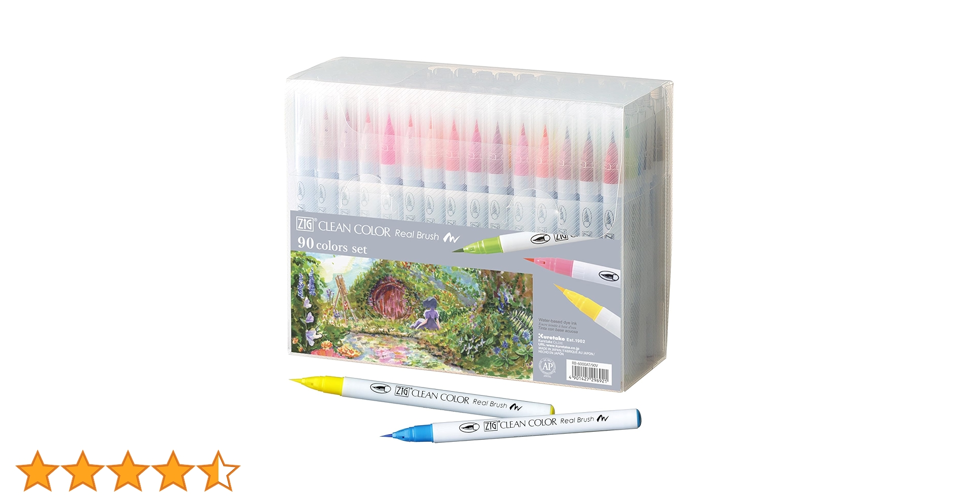 Kuretake Zig Clean Color Real Brush 90 Colors Set, AP-Certified